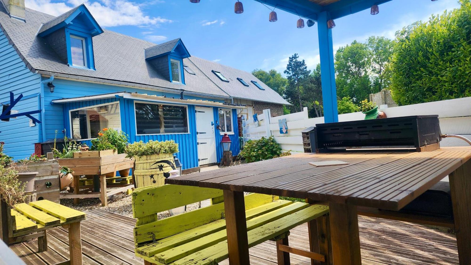 La Petite Maison En Bois Bleue Quiberville Екстер'єр фото